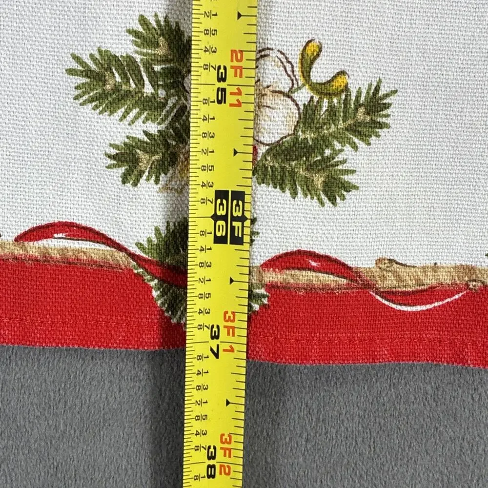 Vintage Table Runner Christmas Mid Century Bells Candles Holly 37” Bnfts Charity